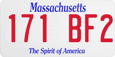MA license plate 171BF2