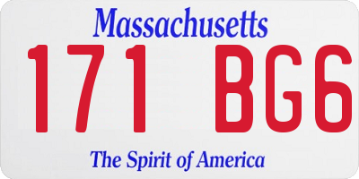MA license plate 171BG6