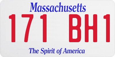 MA license plate 171BH1