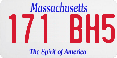 MA license plate 171BH5