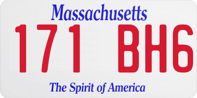 MA license plate 171BH6