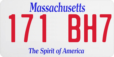 MA license plate 171BH7
