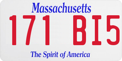 MA license plate 171BI5