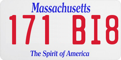 MA license plate 171BI8