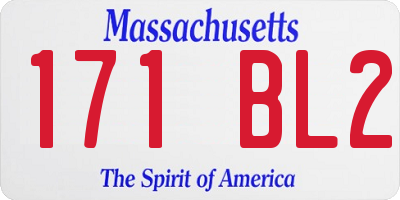 MA license plate 171BL2
