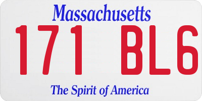 MA license plate 171BL6
