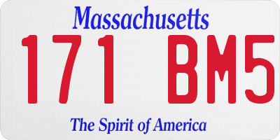 MA license plate 171BM5