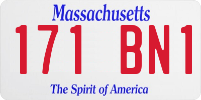 MA license plate 171BN1