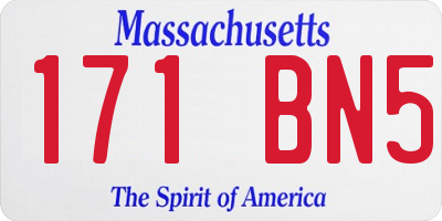 MA license plate 171BN5
