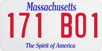 MA license plate 171BO1