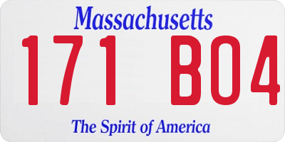 MA license plate 171BO4