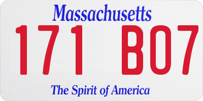 MA license plate 171BO7