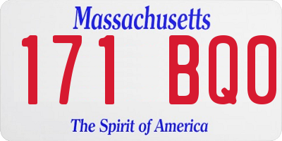 MA license plate 171BQ0