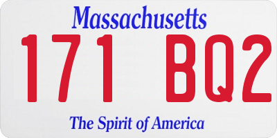 MA license plate 171BQ2