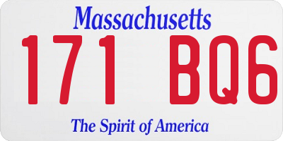 MA license plate 171BQ6