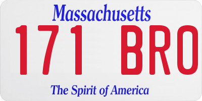 MA license plate 171BR0