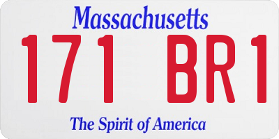 MA license plate 171BR1
