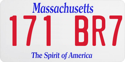 MA license plate 171BR7