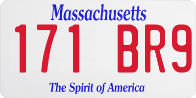 MA license plate 171BR9