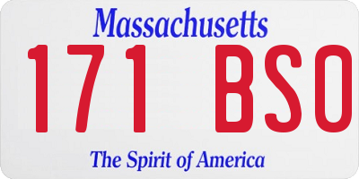MA license plate 171BS0