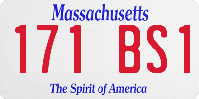 MA license plate 171BS1