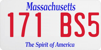 MA license plate 171BS5