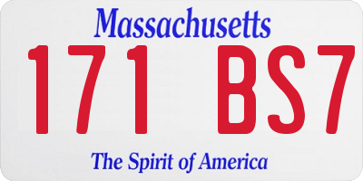MA license plate 171BS7