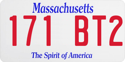 MA license plate 171BT2