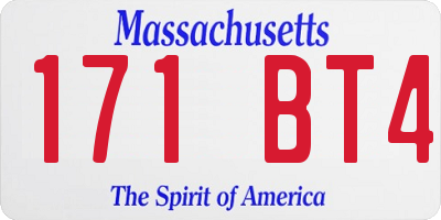 MA license plate 171BT4