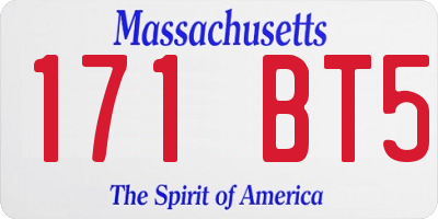 MA license plate 171BT5