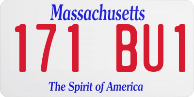 MA license plate 171BU1