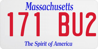 MA license plate 171BU2