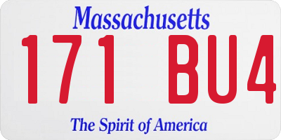 MA license plate 171BU4