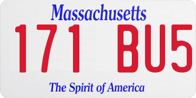 MA license plate 171BU5