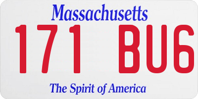 MA license plate 171BU6
