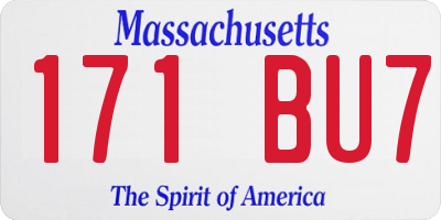 MA license plate 171BU7