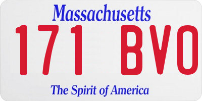 MA license plate 171BV0