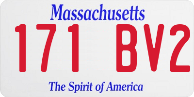 MA license plate 171BV2