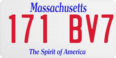 MA license plate 171BV7