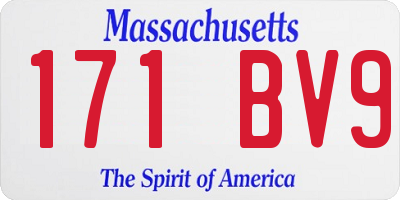 MA license plate 171BV9
