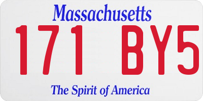 MA license plate 171BY5