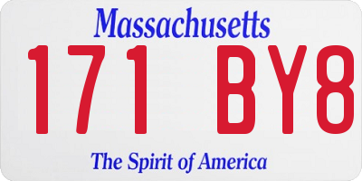 MA license plate 171BY8