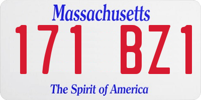 MA license plate 171BZ1