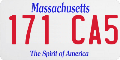 MA license plate 171CA5