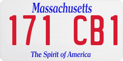 MA license plate 171CB1