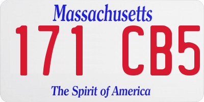 MA license plate 171CB5