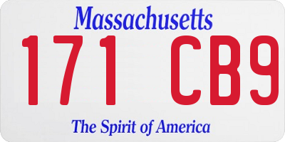 MA license plate 171CB9
