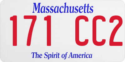 MA license plate 171CC2