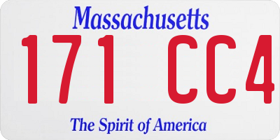 MA license plate 171CC4