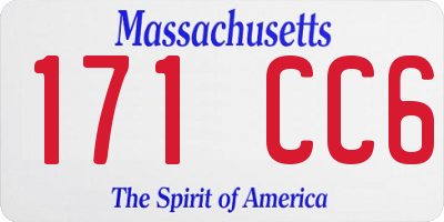 MA license plate 171CC6